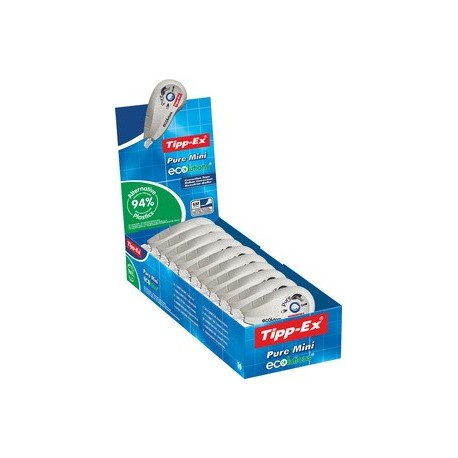 Tipp-ex roller correcteur "ecolutions pure mini", présentoir (LOT DE 10)