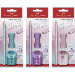 Faber-castell kit d'écriture jumbo grip sparkle, assorti
