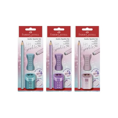 Faber-castell kit d'écriture jumbo grip sparkle, assorti