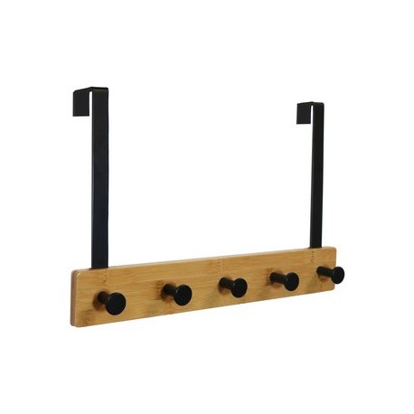 Unilux patère de porte karako, 5 crochets, noir / bambou