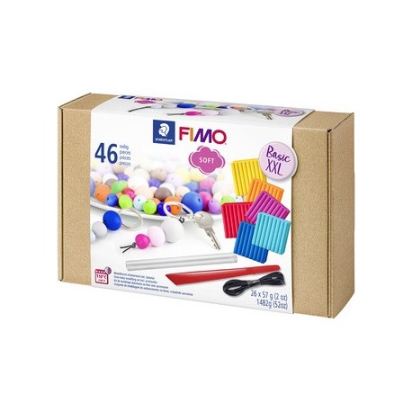 Fimo soft kit de pâte à modeler "basic xxl", 46 pièces