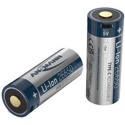 Ansmann pile rechargeable li-ion 26650 avec usb-c femelle