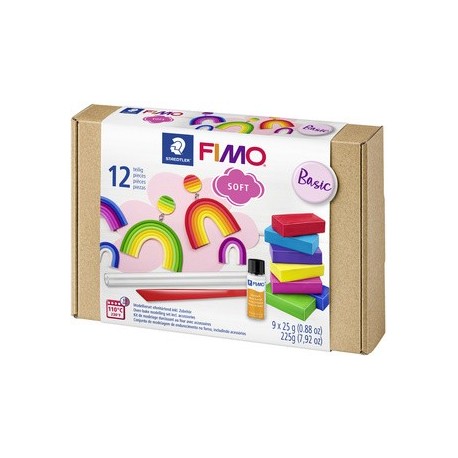 Fimo soft kit de pâte à modeler "basic", 12 pièces