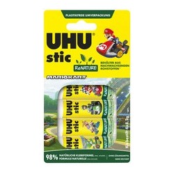 Uhu bâton de colle stic renature mariokart, 4 x 8,2 g
