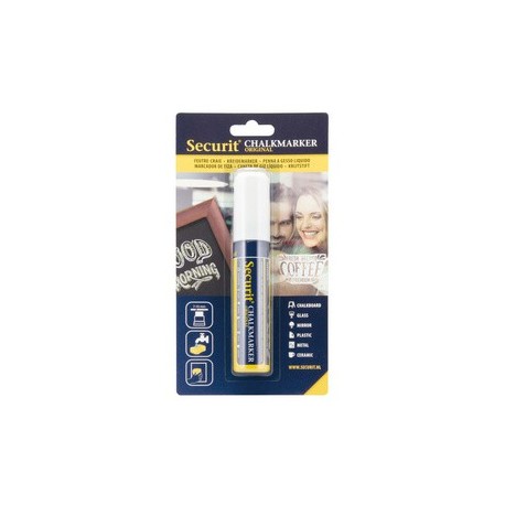 Securit marqueur craie original large, blanc, blister de 1