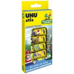 Uhu bâton de colle stic collection box mariokart, 8 x 8,2 g