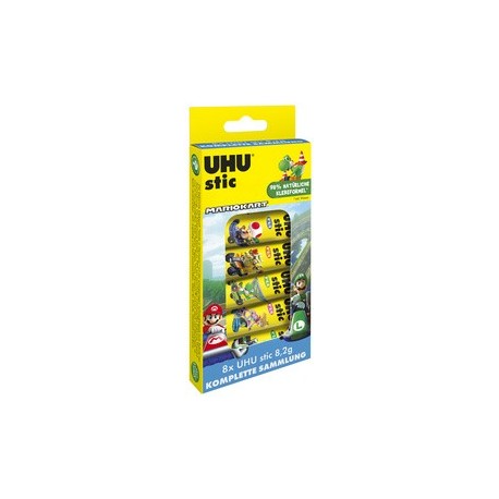 Uhu bâton de colle stic collection box mariokart, 8 x 8,2 g