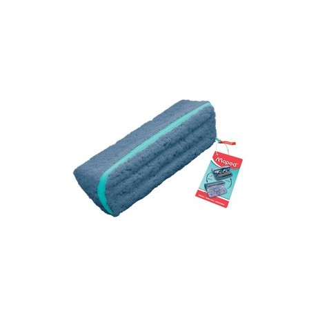 Maped trousse à ouverture xxl effet, laine bleue
