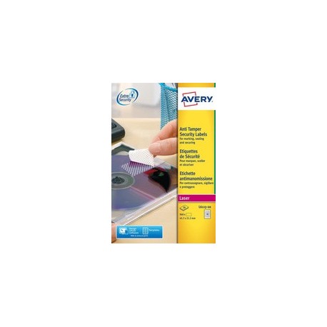 Avery etiquette de sécurité, 63,5 x 29,6 mm, blanc