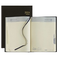 Brepols agenda journalier "euro" 2024, 148 x 210 mm, noir