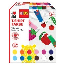 Marabu kids peinture pour t-shirt, 36 ml, tube, set de 6