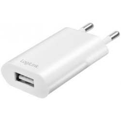 Logilink adaptateur de prise usb, 1x usb-a, 5 w, blanc