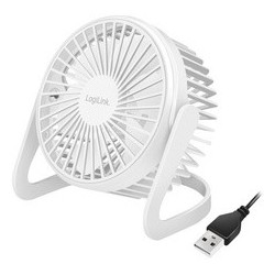 Logilink ventilateur de bureau usb, 30 db, blanc