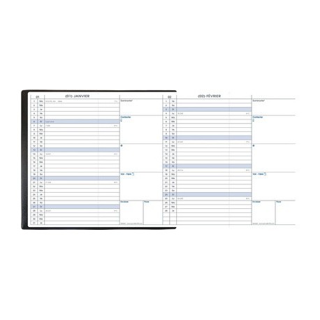 Quo vadis agenda de poche "minibest" 75 x 140 mm, 2024, noir