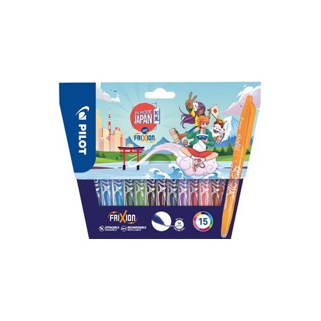 Pilot stylo roller frixion ball 07, étui carton de 15