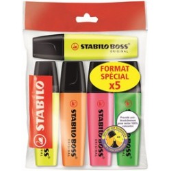 Stabilo surligneur "boss original", ecopack de 5