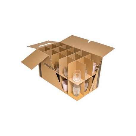 Smartboxpro carton à verres, en carton ondulé, brun (LOT DE 5)