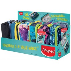 Maped trousse à ouverture xxl, présentoir de comptoir de 24