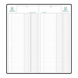 Exacompta agenda banquier long, 1 volume, 2024, noir