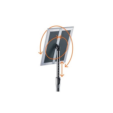 Durable support d'information, cadre alu rabattable, a4