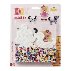 Hama perles à repasser midi "petit chien/poupée", en blister