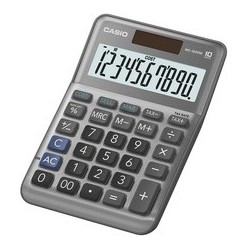 Casio calculatrice de bureau ms-100f, 10 chiffres, argent