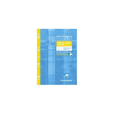 Clairefontaine feuillets mobiles, a4, uni (LOT DE 10)