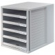 Han module de classement, 5 tiroirs ouverts , boîtier: gris