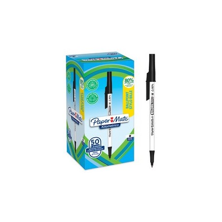 Paper:mate stylo à bille kilometrico, boîte de 50, bleu