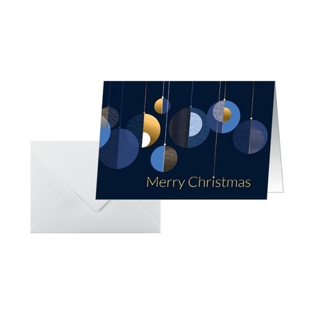 Sigel carte de noël "graphic christmas balls", a6 paysage