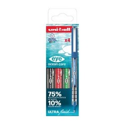 Uni-ball stylo roller eye ocean care 0.7, étui de 4