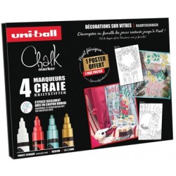 Uni-ball marqueur craie chalk marker, coffret noël tradition