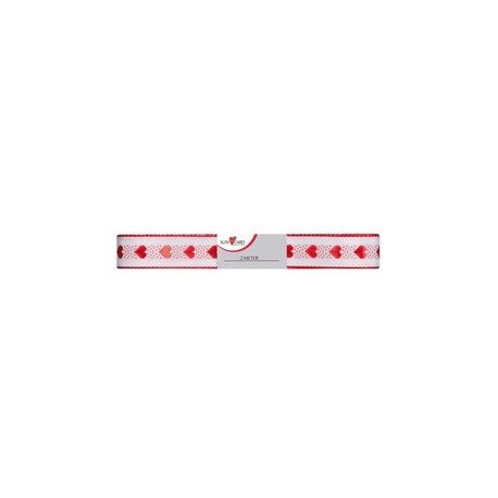 Susy card ruban cadeau "petit coeur", 15 mm x 2 m, rouge/