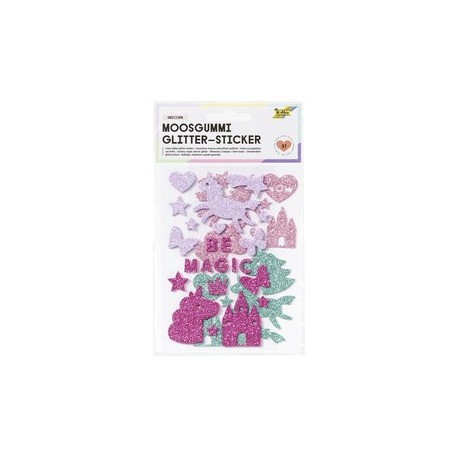 Folia sticker pailleté en caoutchouc mousse "unicorn"