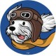 Cep tapis de souris kids "chien aviateur", rond