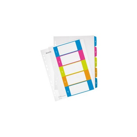 Leitz intercalaires en plastique wow, chiffres, 1-6, en pp