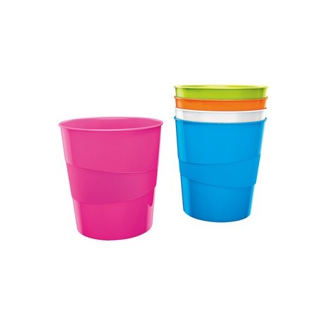 Leitz corbeille à papier wow, en plastique, 15 litres, blanc