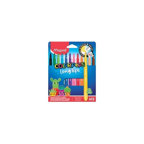 Maped feutre color'peps long life 02, étui carton de 18