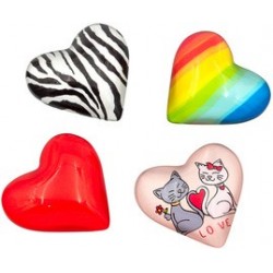Wedo aimant en forme de coeur, en verre, tableau de 25 (LOT DE 25)