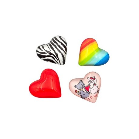 Wedo aimant en forme de coeur, en verre, tableau de 25 (LOT DE 25)