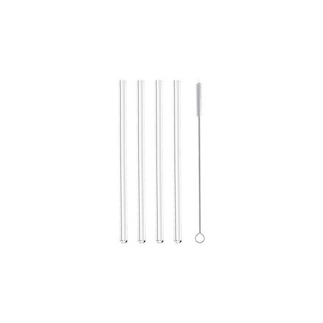 Metaltex paille, en verre, longueur: 200 mm, droit, set de 4