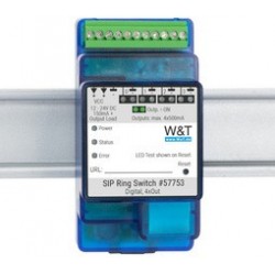 W&t commutateur sip ring switch 4xout, 10/100 baset, bleu