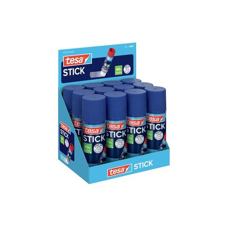 Tesa stick bâton de colle, 40 g, présentoir comptoir (LOT DE 12)