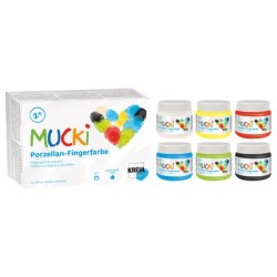 Kreul gouache aux doigts pour porcelaine "mucki", set de 6