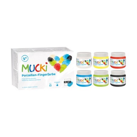 Kreul gouache aux doigts pour porcelaine "mucki", set de 6