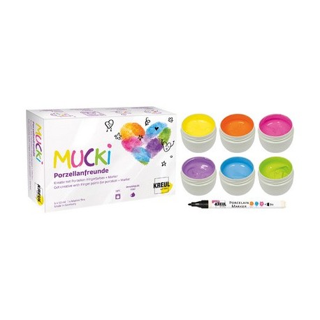 Kreul gouache aux doigts pour porcelaine "mucki", kit
