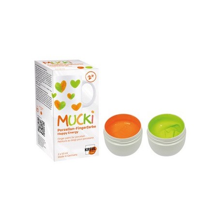Kreul gouache aux doigts pour porcelaine "mucki", set de 2