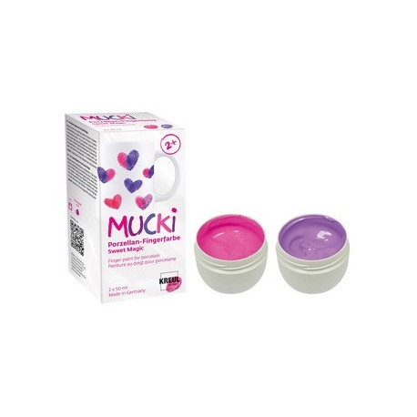 Kreul gouache aux doigts pour porcelaine "mucki", set de 2