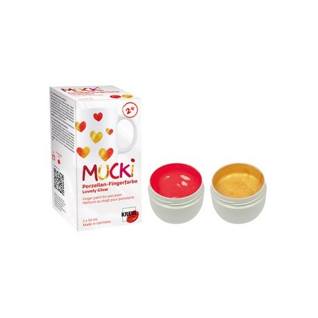 Kreul gouache aux doigts pour porcelaine "mucki", set de 2