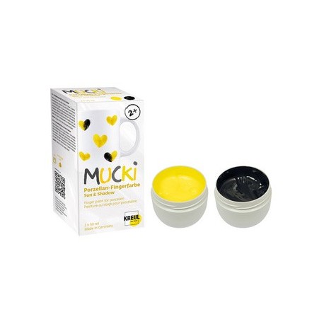 Kreul gouache aux doigts pour porcelaine "mucki", set de 2